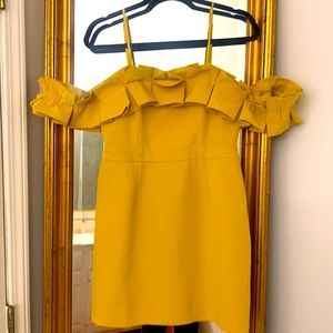 Golden yellow mini dress